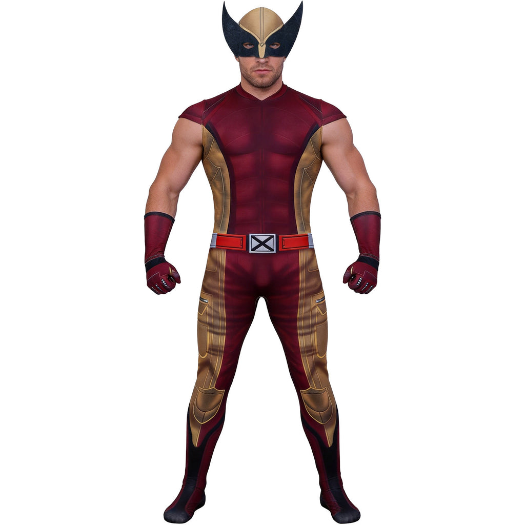 Wolverine Cosplay Costume Marvel  Sleeveless Muscular Zentai Bodysuit Halloween Costume