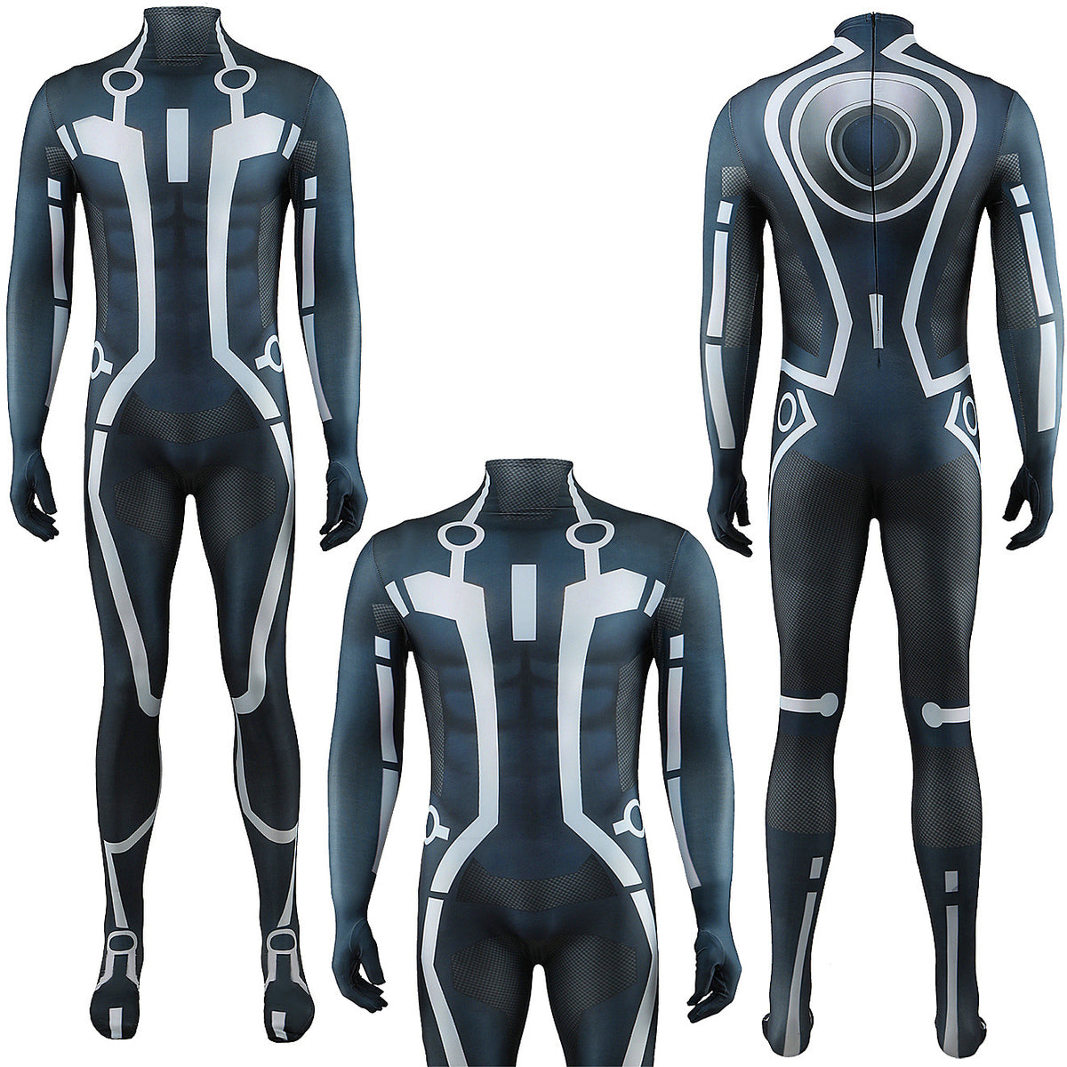 Tron Costume Jumpsuit for Halloween Performance and Cosplay